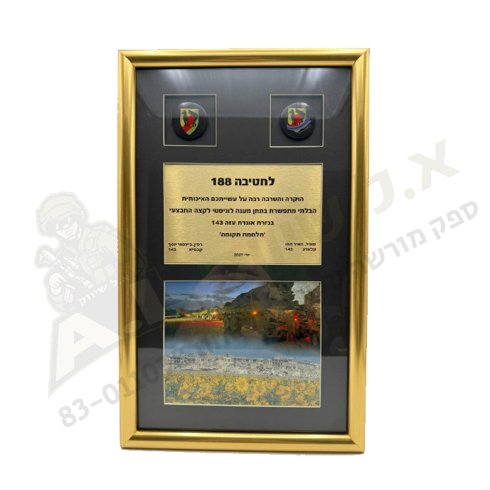 מסגרת מהודרת עם פספרטו ושני חלונות למדליה